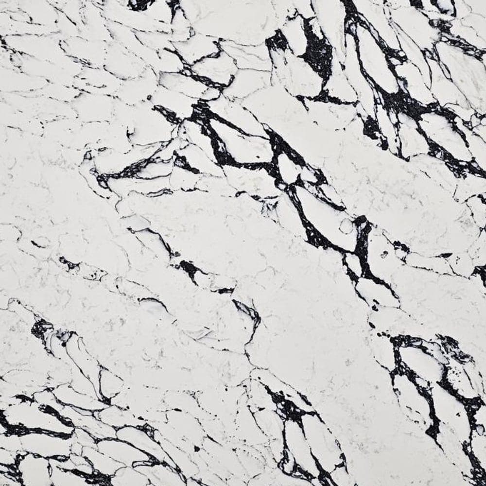 Arabsecato Black quartz worktop surface, close up