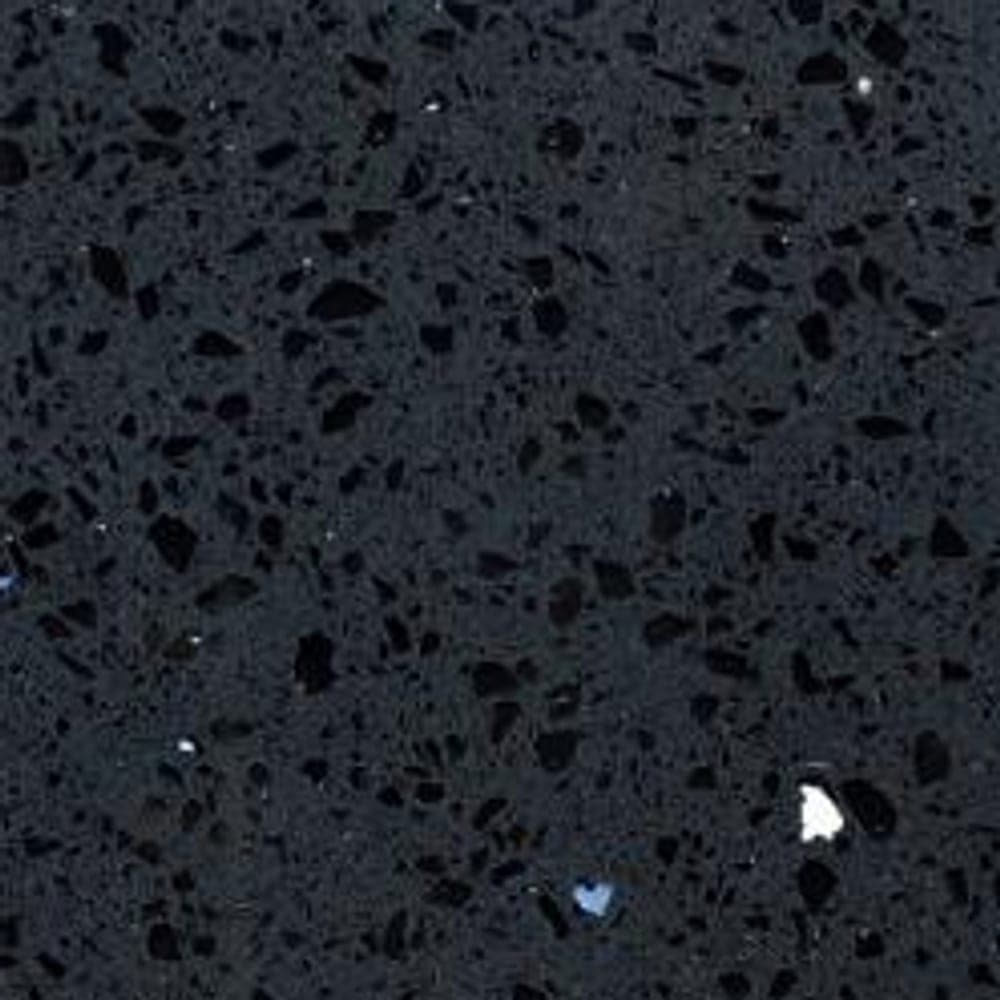 Black Mirror quartz worktop surface, close up