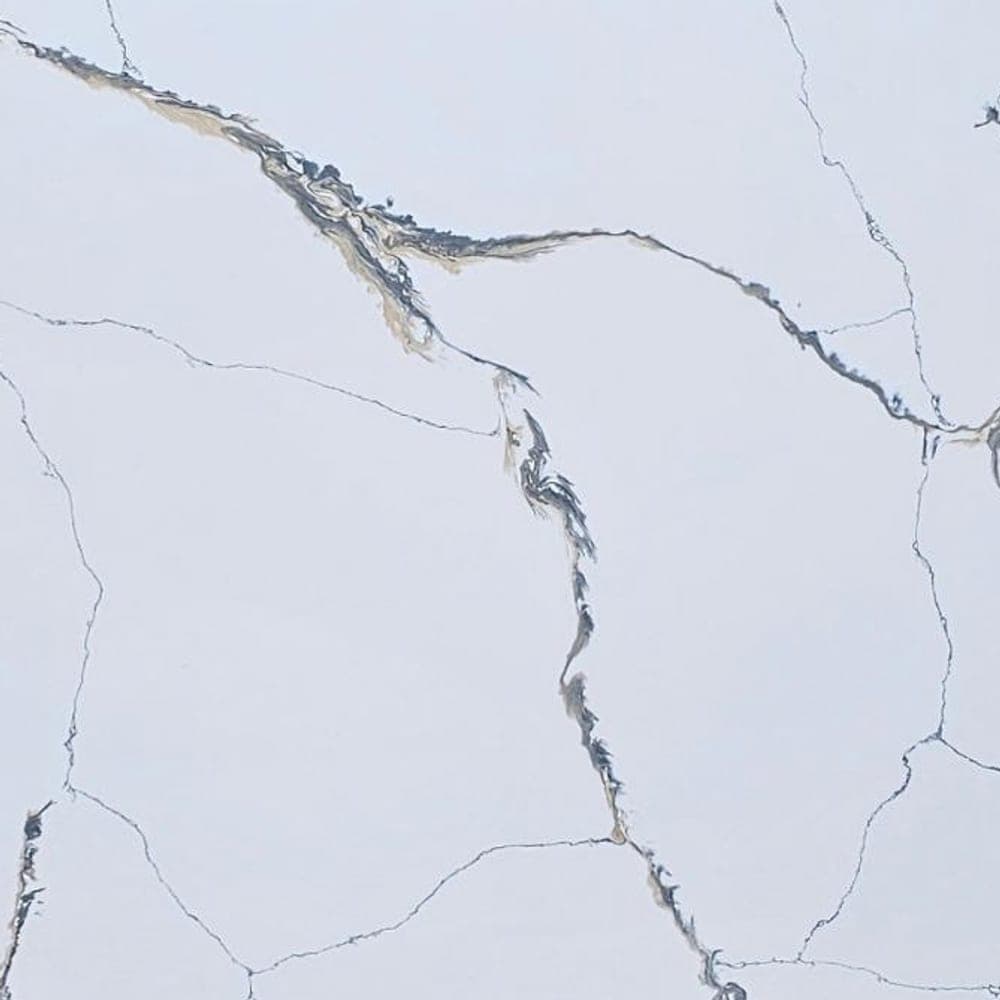 Calacatta Fantasy quartz worktop surface, close up