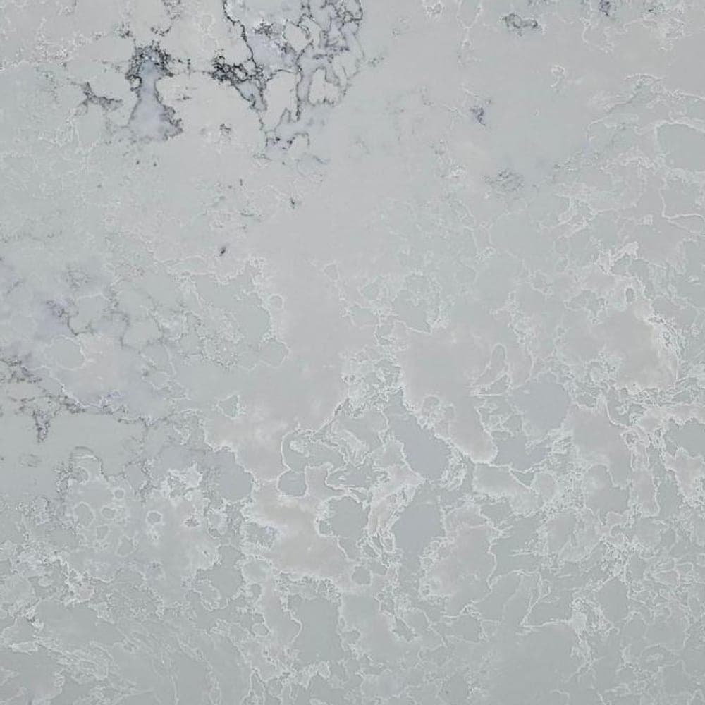 Cloud White quartz worktop surface, close up