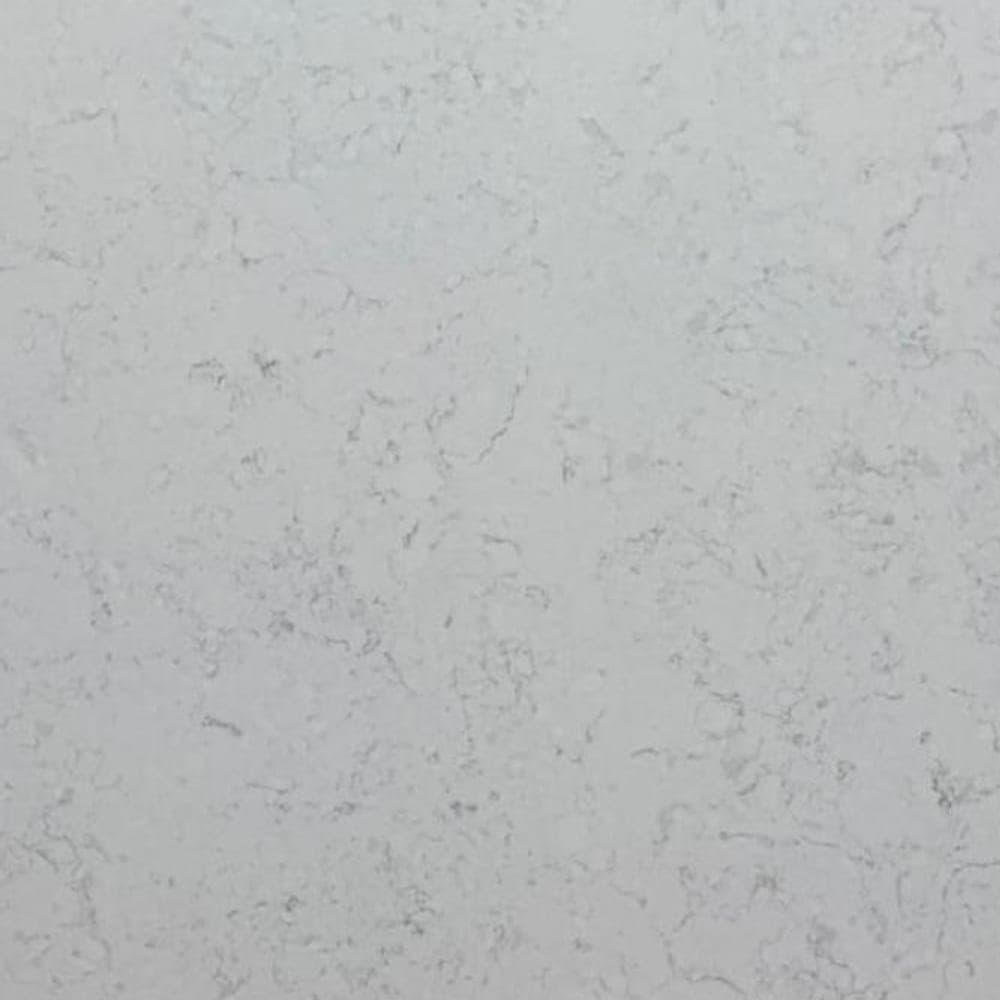 White Arabesque quartz worktop surface, close up